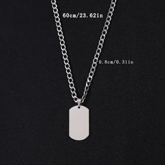 Men's Stainless Steel Military Necklace - Heavy-Duty Chain & Minimalist Pendant for Protection & Strength - Durable Everyday Jewelry for Dad, Husband, Boyfriend