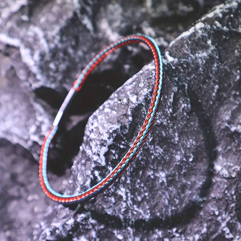 3mm Braided Stainless Steel Cable Bracelet - Minimalist Waterproof Design for Daily Protection & Energy Balance