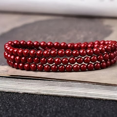 108 Beads Blessing Bracelet: Red Agate Beads for Good Luck & Spiritual Energy