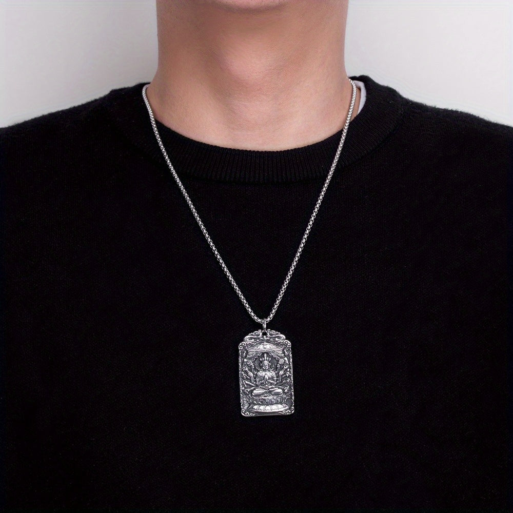 Stainless Steel Eight Guardian God Buddha Pendant - Spiritual Protection & Festival Worship