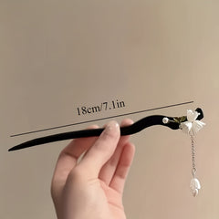 [2pcs Retro Wooden Hair Clip] 2pcs Retro Wooden Lily Of The Valley Hair Clip - Suitable for Traditional Chinese Clothing And Elegant Hair Bun