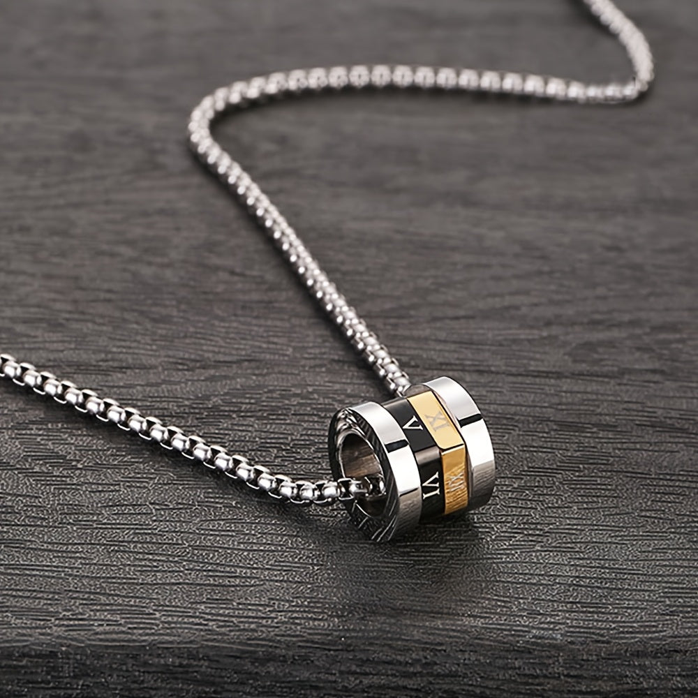 Men's Stainless Steel Necklace - Universal Pendant Chain for Protection & Confidence - High-End Cool Accessories for Holidays