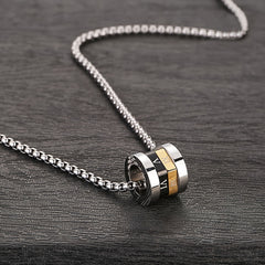 Men's Stainless Steel Necklace - Universal Pendant Chain for Protection & Confidence - High-End Cool Accessories for Holidays