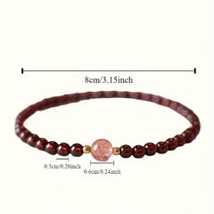 Pomegranate Garnet Beaded Bracelet Set - Harmony & Prosperity for Daily Wear