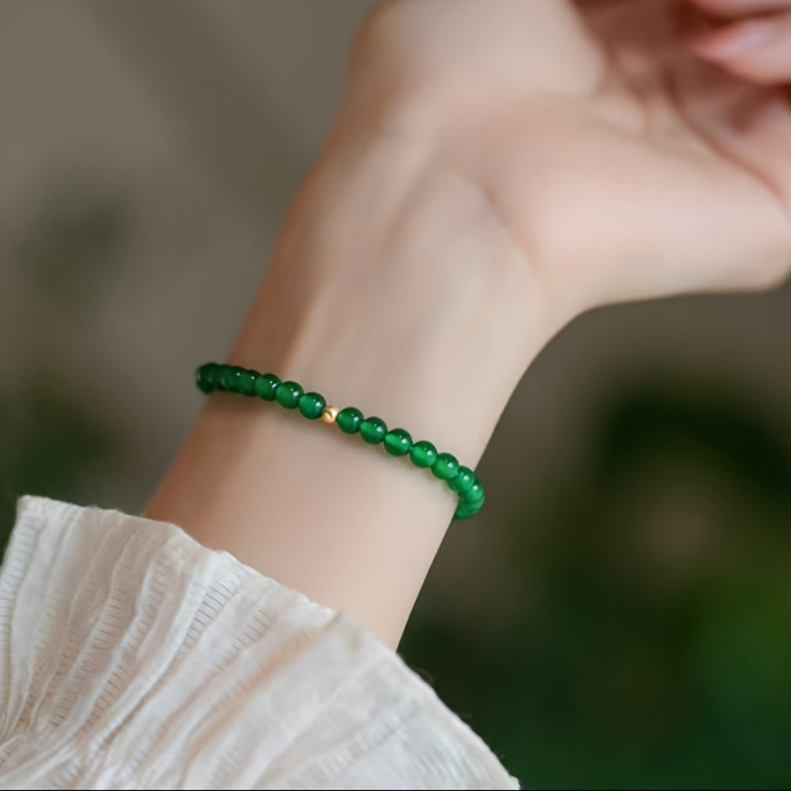 Elegant Green Crystal Bead Bracelet - Perfect Gift for Mother’s Day & Energy Balance