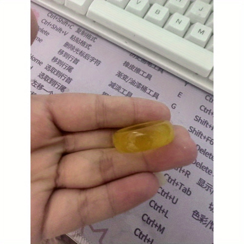 Yellow Agate Ring - Natural Stone Energy for Harmony and Prosperity