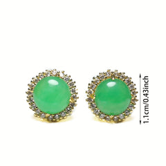 Natural Stone Egg Earrings - Palace-Style Elegance for Parties & Banquets with Spiritual Harmony