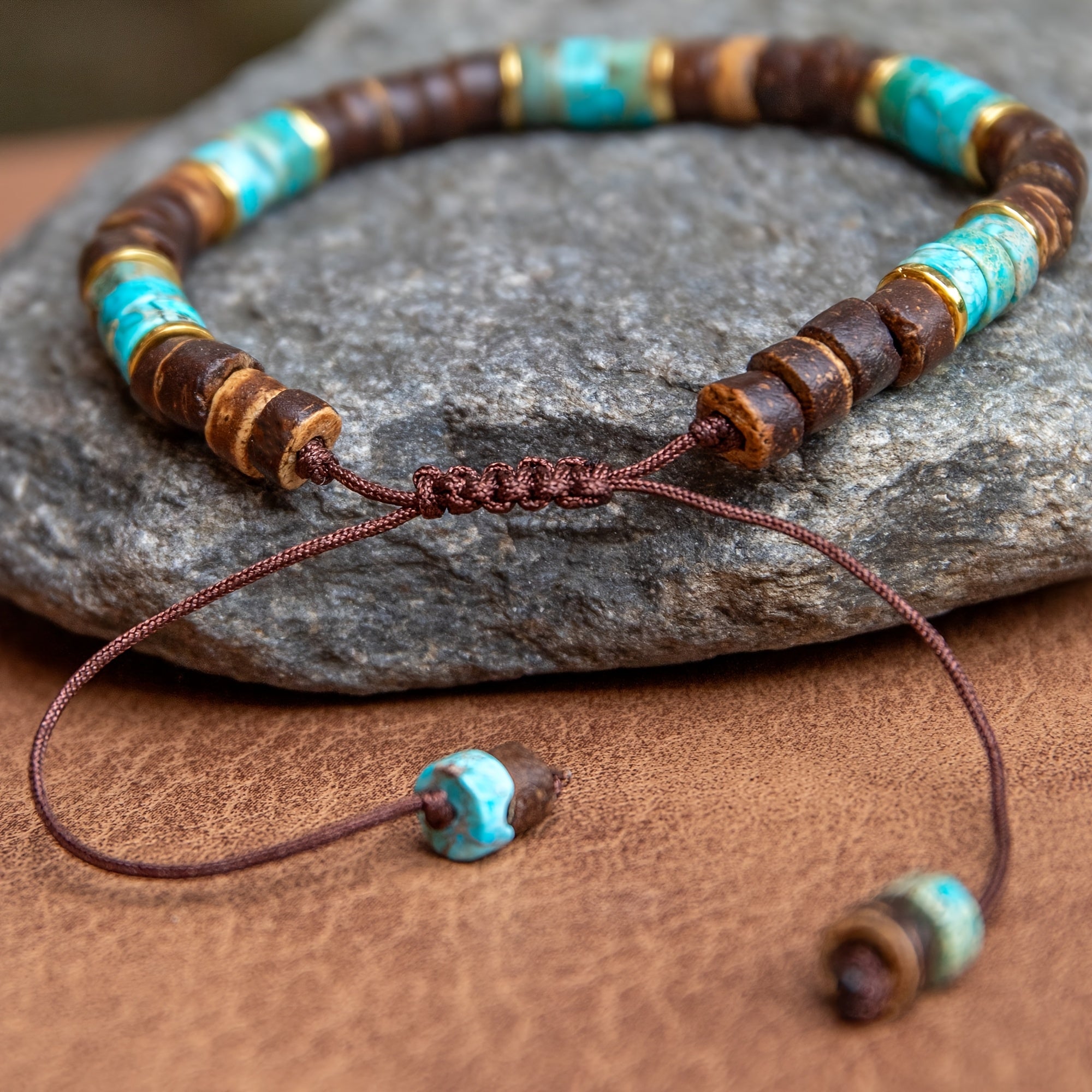 Vintage Imperial Stone Bracelet - Natural Stone Elegance for Daily Wear & Holiday Gifting