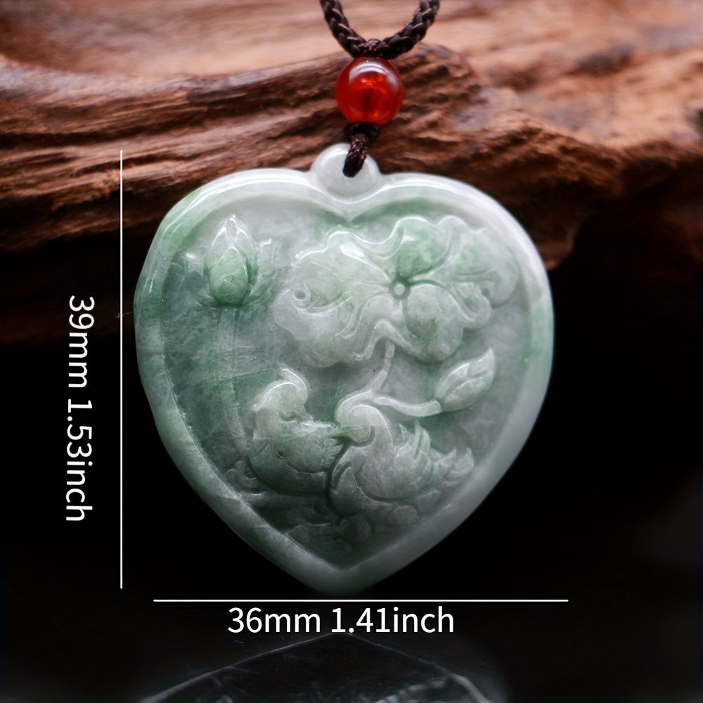 Hand-Carved Jade Heart Pendant for Men — Symbol of Emotional Resilience and Inner Strength