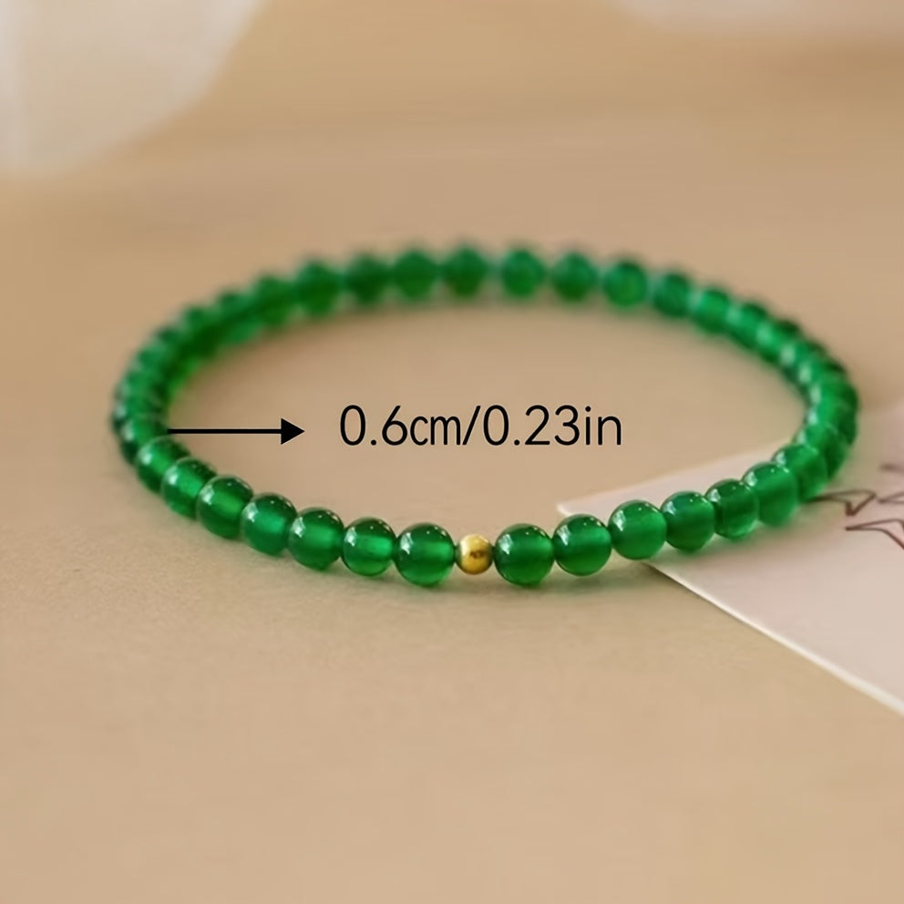 Elegant Green Crystal Bead Bracelet - Perfect Gift for Mother’s Day & Energy Balance