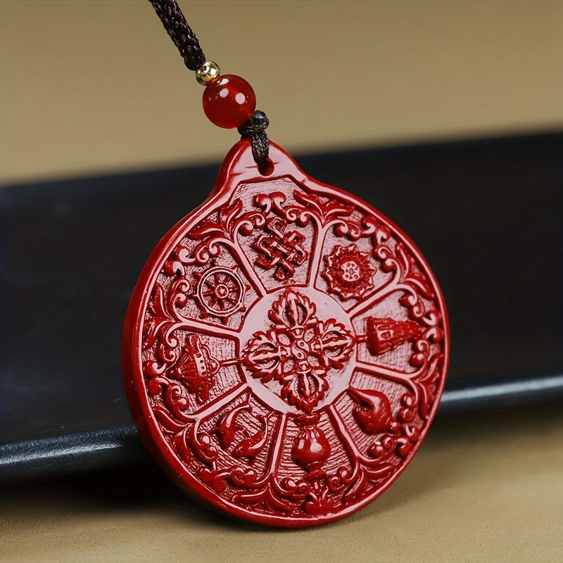 Cinnabar Bagua Pendant — Protective Red Energy Amulet for Harmony, Prosperity & Spiritual Vitality