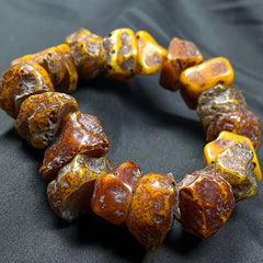 Natural Amber Bracelet -   Harmony & Spiritual Protection | Unisex Couple's Gift