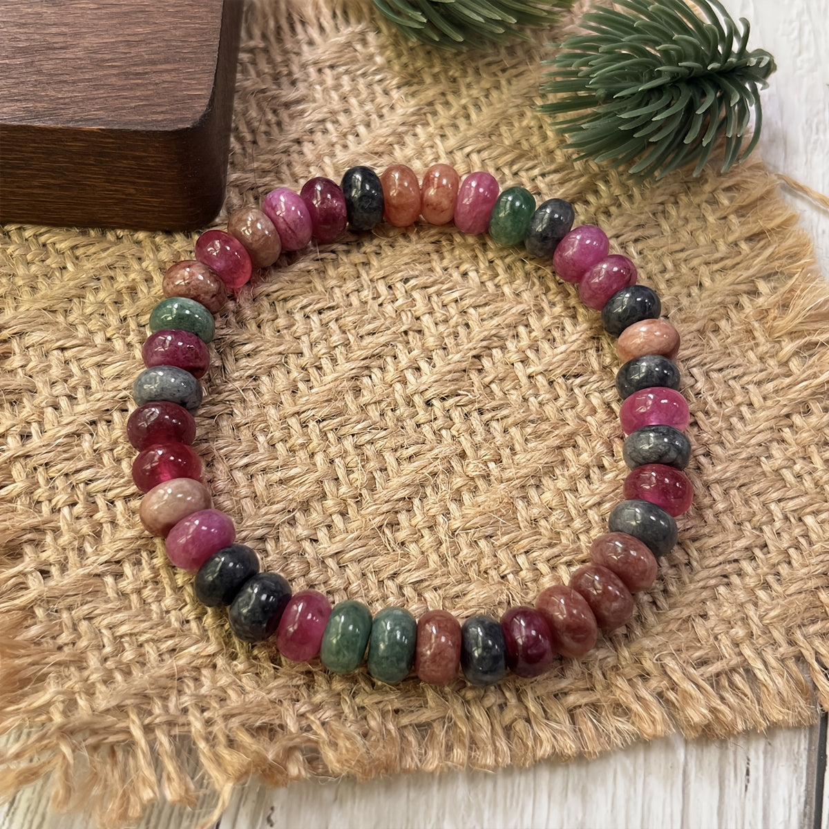 Handcrafted Multicolor Boho Bracelet for Inner Strength & Creativity - Natural Stone Energy Healing