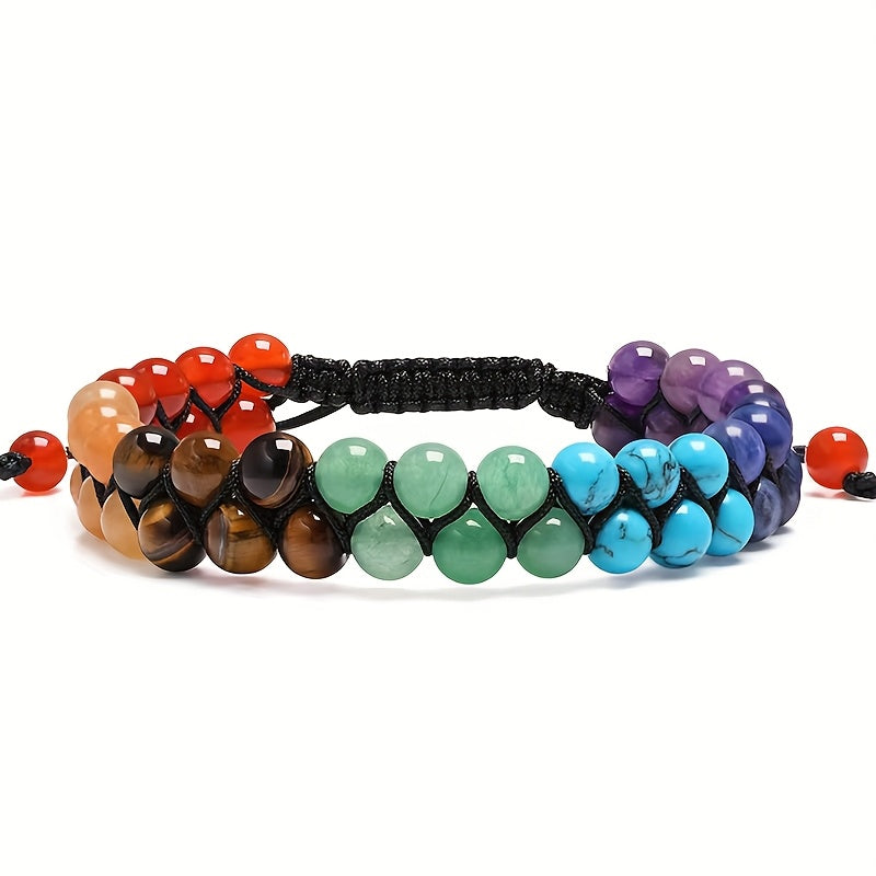 Black Agate Elastic Bracelet for Energy Balance & Protection