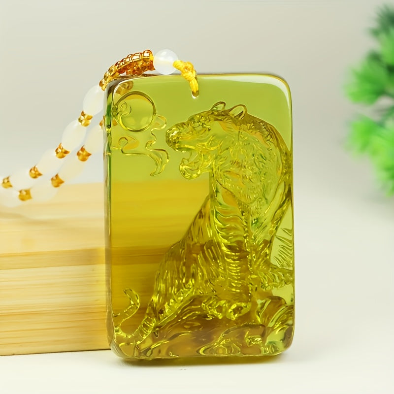 Close-up of Bohemian Tiger Pendant design