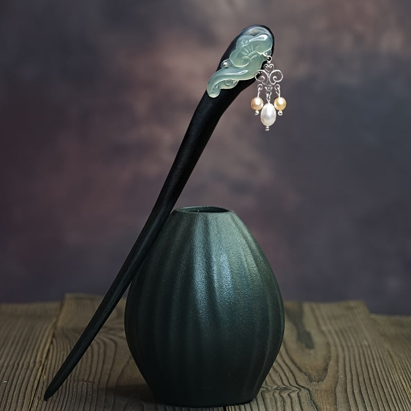 3pcs Vintage Jade Hairpins - Elegant Long Tassel Hair Sticks for Updos, Traditional Hanfu & Ethnic Hairstyles with Mind-Body-Spirit Balance