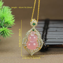 Fu Lu Hulu Agate Necklace - Vintage Chinese Talisman Jewelry for Luck, Wealth & Spiritual Harmony