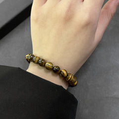 Natural Tiger's Eye Bracelet - 8mm Beads for Wealth & Prosperity Energy
