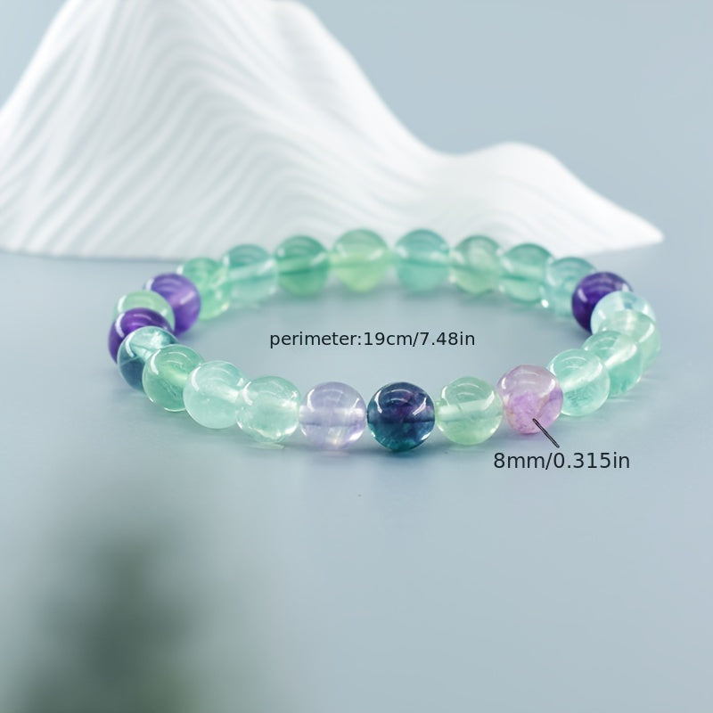 Fashionable Fluorite Bracelet - Natural Stone Energy for Daily Wear & Versatile Style