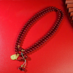 Cinnabar Bead Bracelet - Dragon Year Prosperity & Energy Talisman