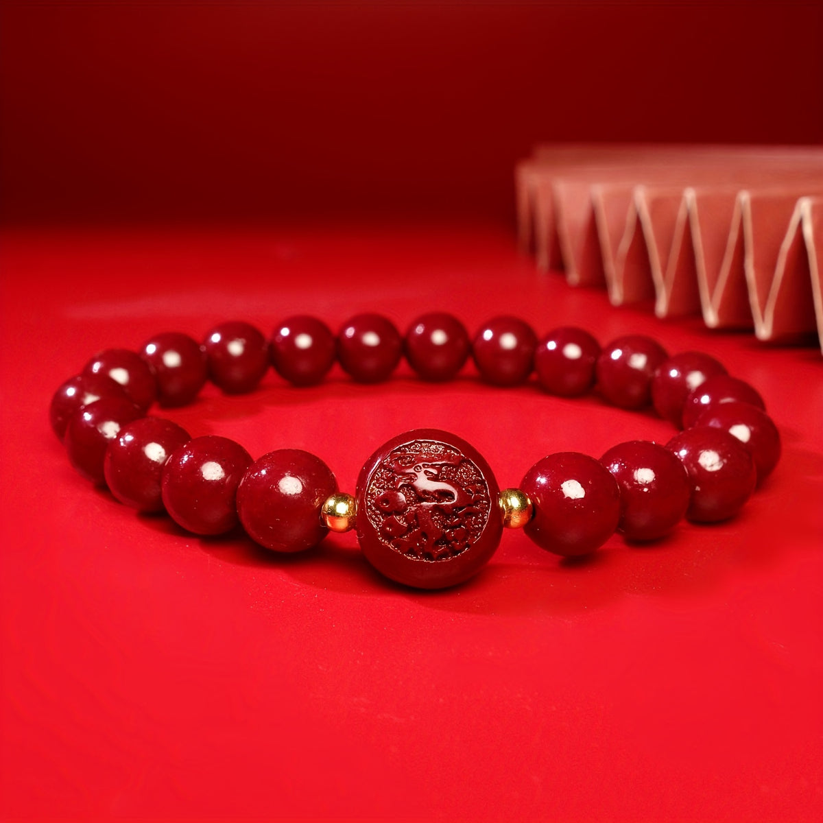 Dragon Cinnabar Bracelet - Unisex Couple Beaded Jewelry for Protection & Strength