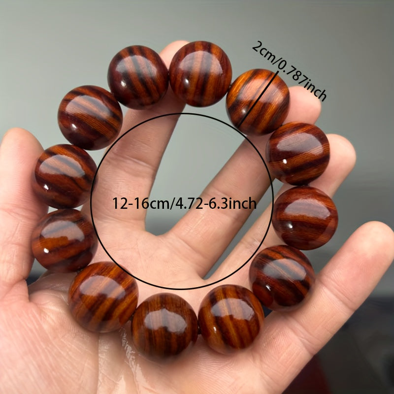 Natural Sandalwood Mala Bracelet - Spiritual Energy for Meditation & Harmony with Wooden Beads