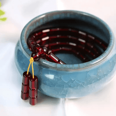 Burgundy Red Buddhist Prayer Beads for Grounding, Vitality, and Spiritual Protection