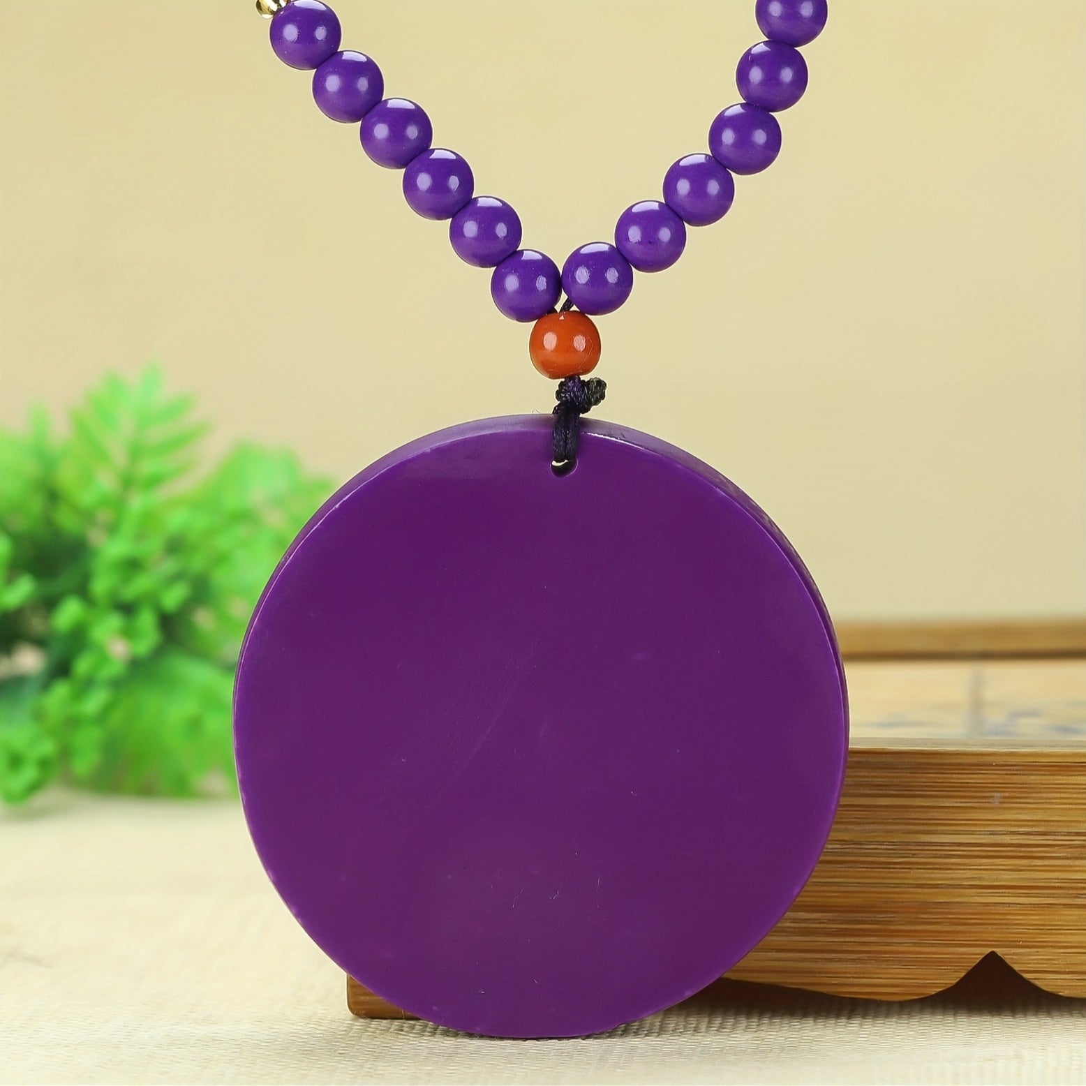 Elegant Purple Mica Phoenix & Lotus Pendant Necklace for Spiritual Growth, Intuition, and Protection
