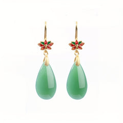 Green  Long Hook Earrings - Harmonious Energy for Daily & Vacation Wear