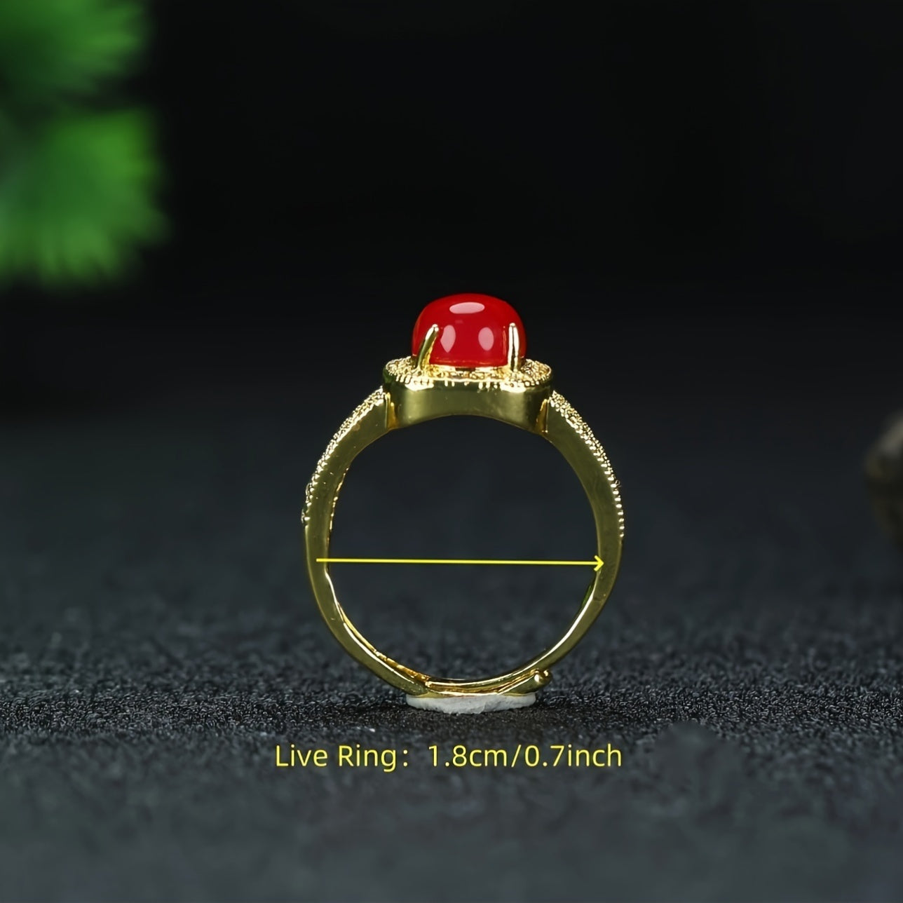 Vintage Court Style Red Carnelian Ring for Vitality & Emotional Balance Adjustable Unisex Jewelry