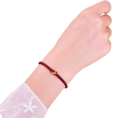 Handmade Woven Rope Bracelet - Deep Red String for Protection & Harmony Energy