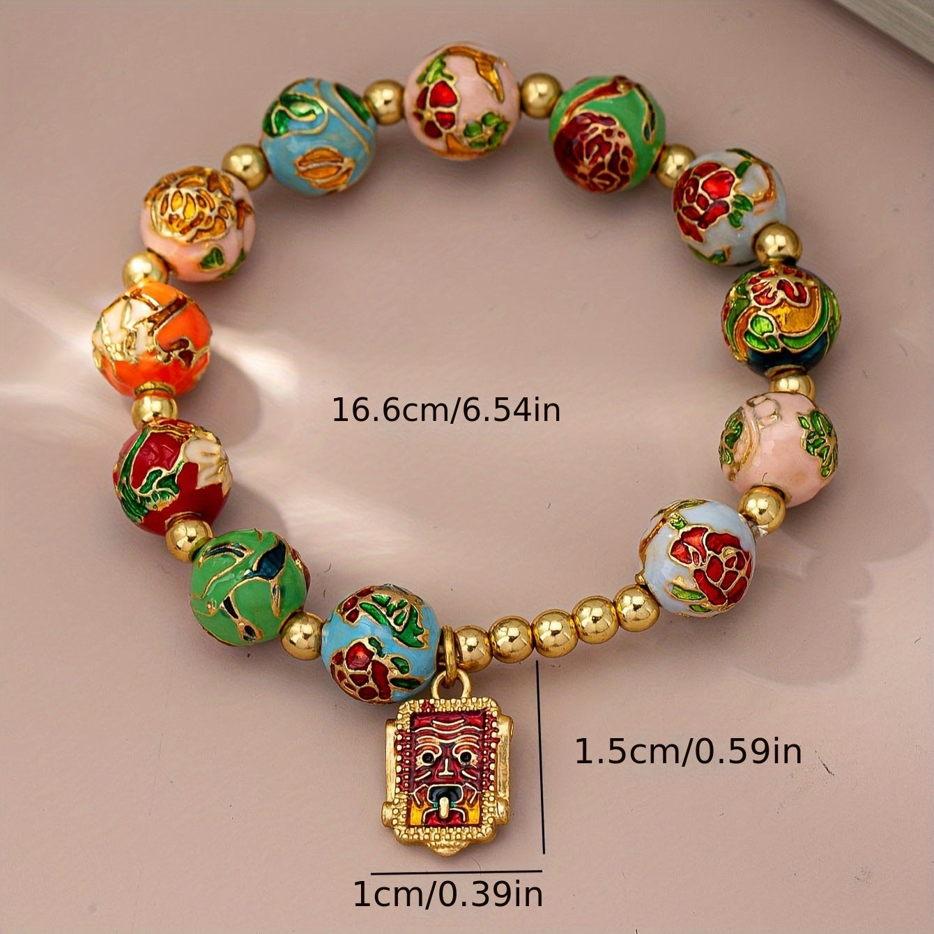 Elegant Vintage-Inspired Zodiac Flower Charm Bracelet - Stretchy Alloy for Daily & Party Wear