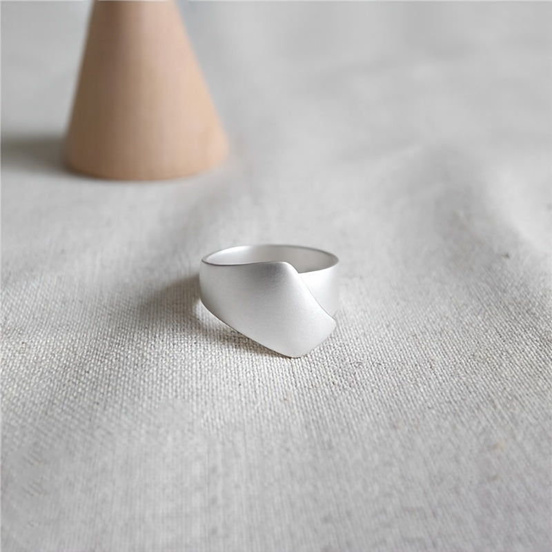 Geometric Matte Sanded Open Ring — Balance & Harmony Unisex Energy Talisman