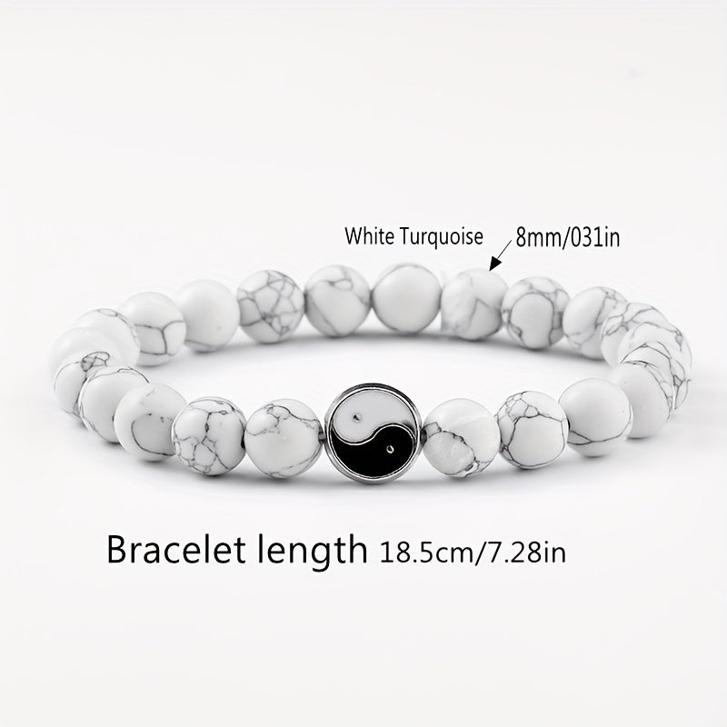 Ethnic-Inspired Black & White Beaded Bracelet - Artisanal Energy Bracelet for Daily Wear and Spiritual Connection