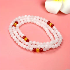 Elegant 108 Bead White Jade Bracelet for Meditation, Spiritual Clarity, and Inner Peace