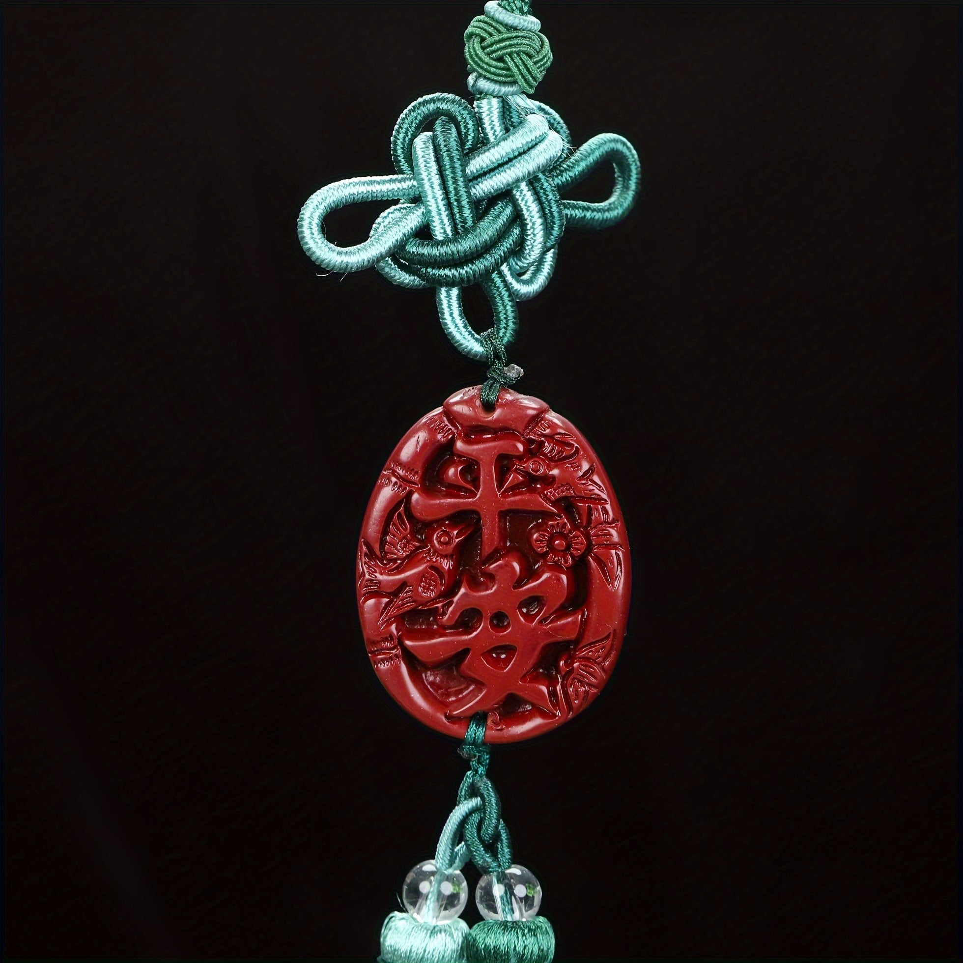 Elegant Cinnabar & Purple Golden Sand Car Pendant - Spiritual Protection & Harmony for Vehicle Decoration