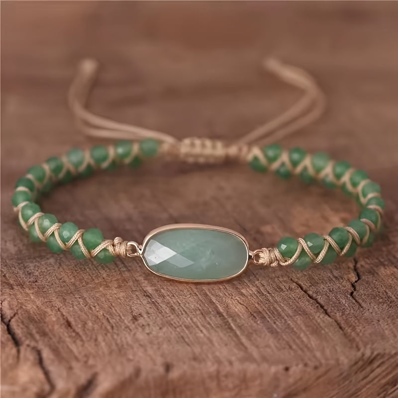 Boho-Chic Green Aventurine Beaded Bracelet - Harmony Energy & Natural Stone Charm