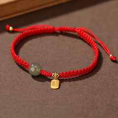 Blessing Jade Cord Bracelet — Good Fortune, Protection & Harmonious Energy Talisman