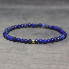 Natural Lapis Lazuli Beaded Stretch Wristband - Boho Style for Daily Wear & Gifting