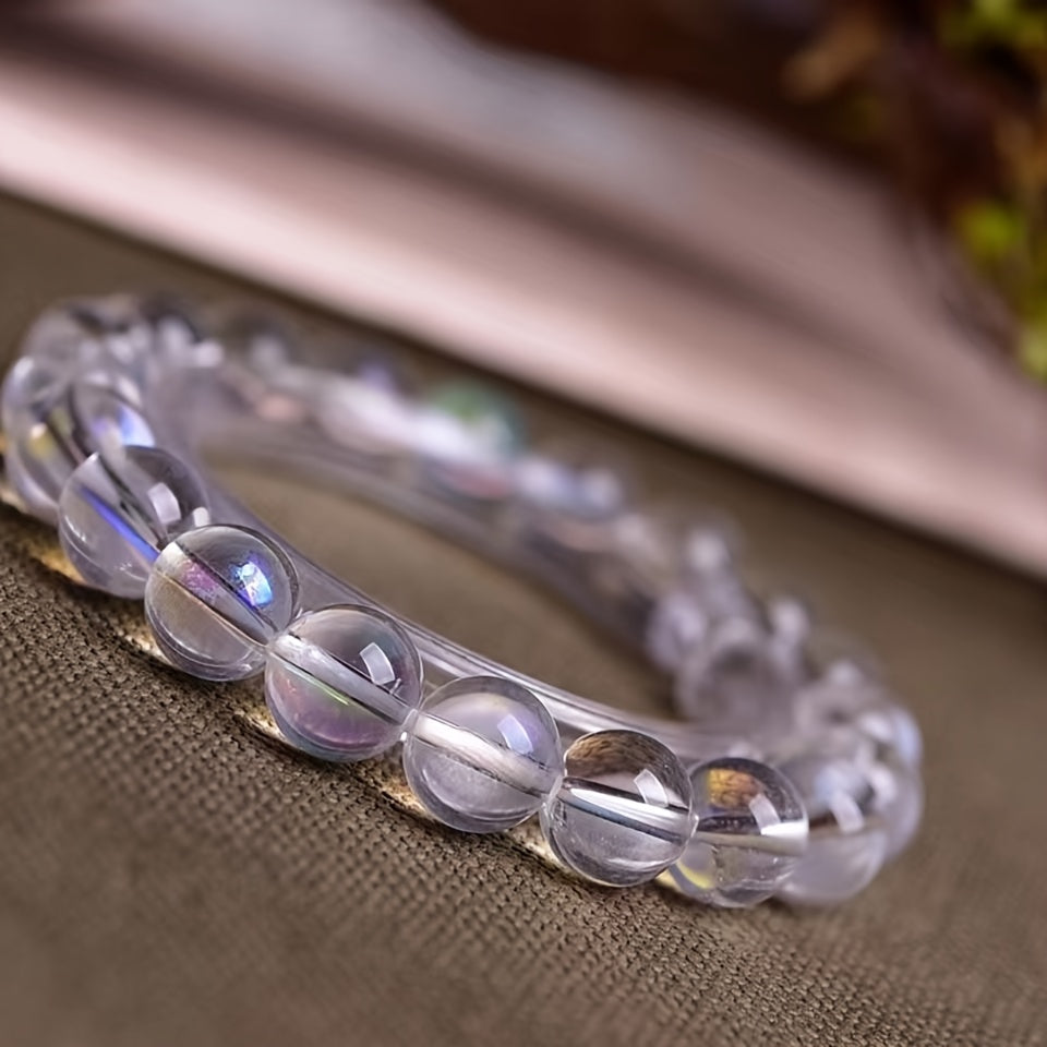 Elegant Moonstone Gradient Bracelet 8mm 12mm Beads Daily Wear Spiritual Energy