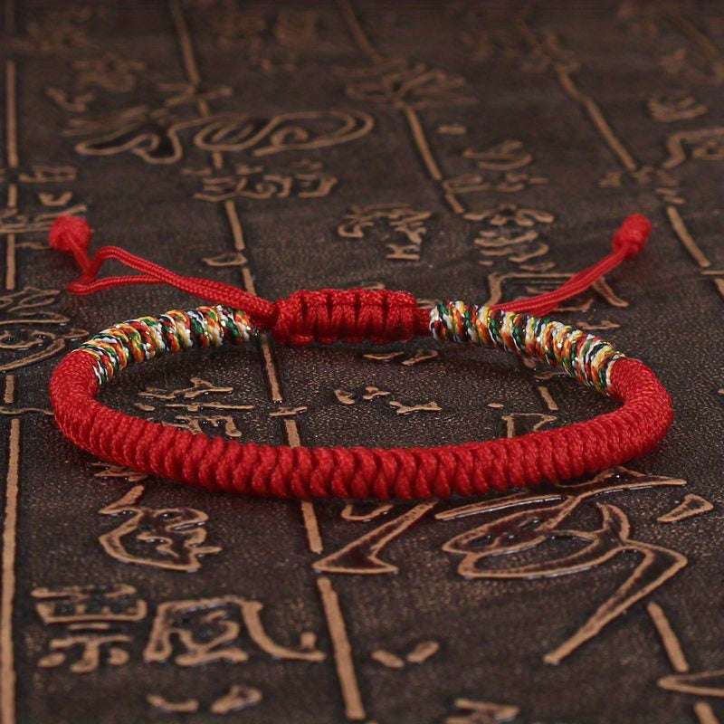 Handmade Tibetan Knot Rope Bracelet - Unisex Fashion for Spiritual Protection & Energy Balance