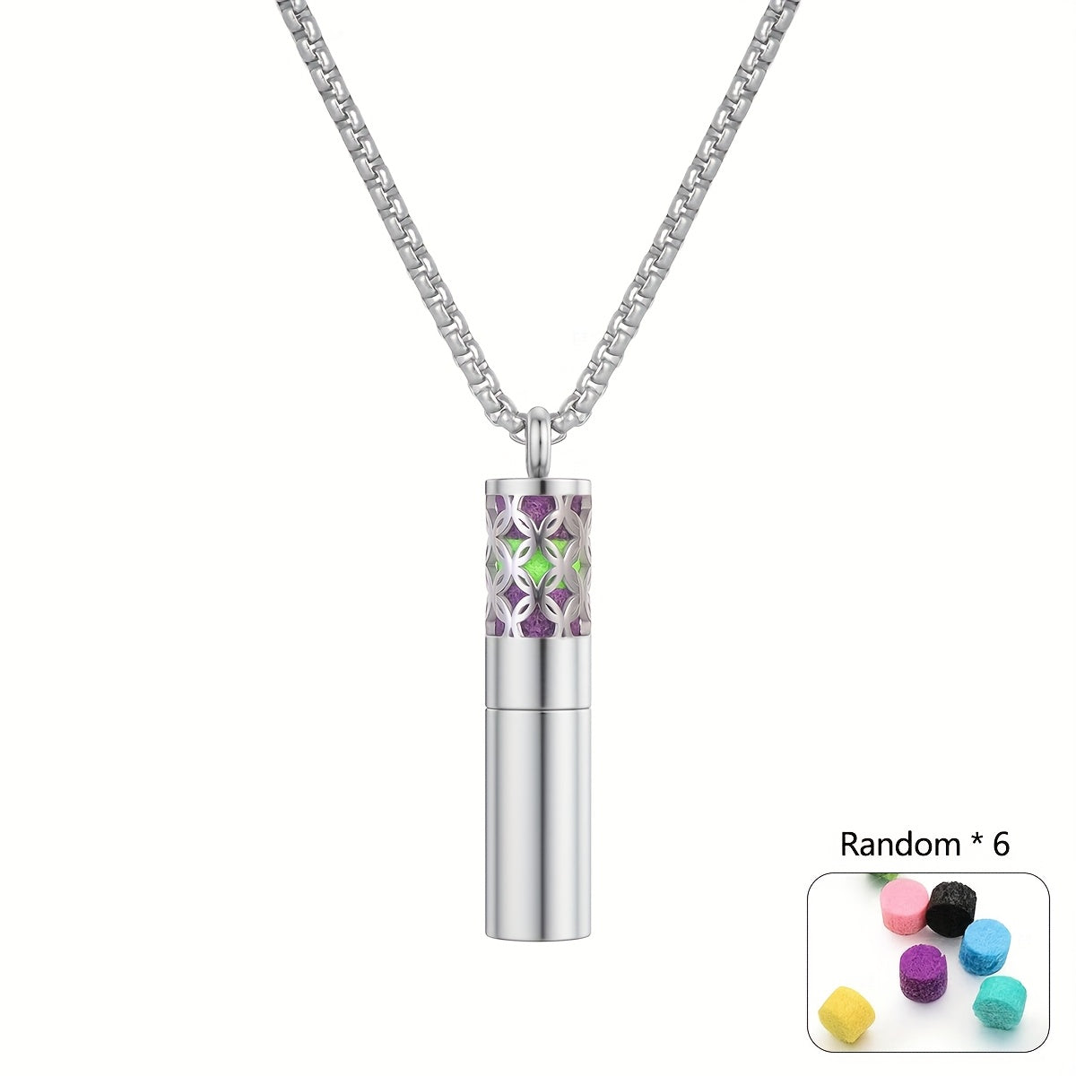 Creative Aromatherapy Necklace - Silver-Tone Perfume Bottle Pendant for Emotional Balance & Spiritual Harmony