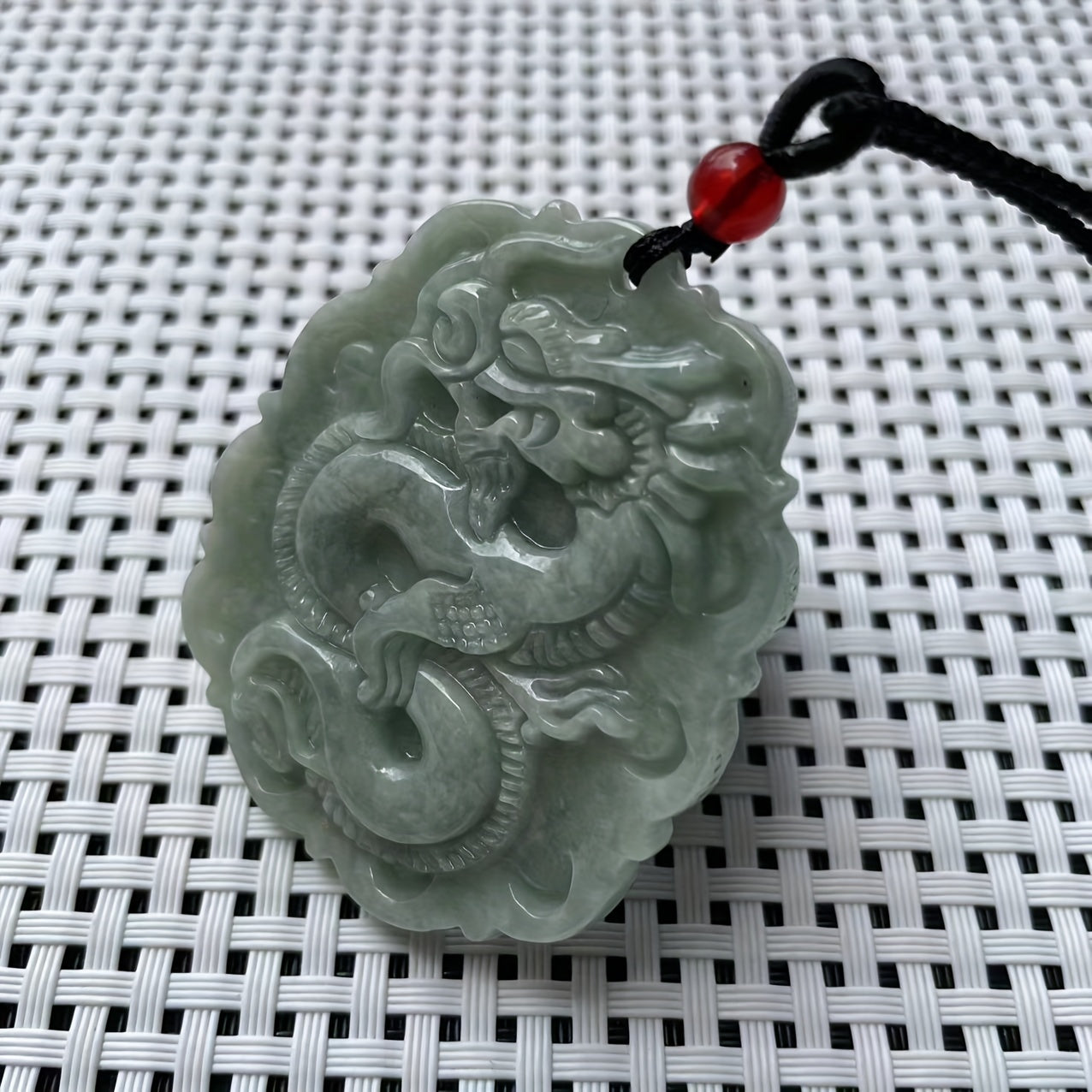 Green Jade Dragon Pendant - Unisex Zodiac Talisman for Harmony & Spiritual Protection