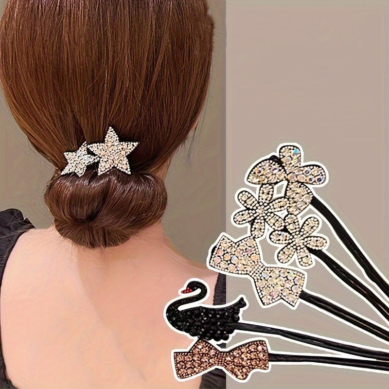 Sparkling Rhinestone Butterfly Hair Clip - Elegant Twist Design for Mind-Body-Spirit Balance