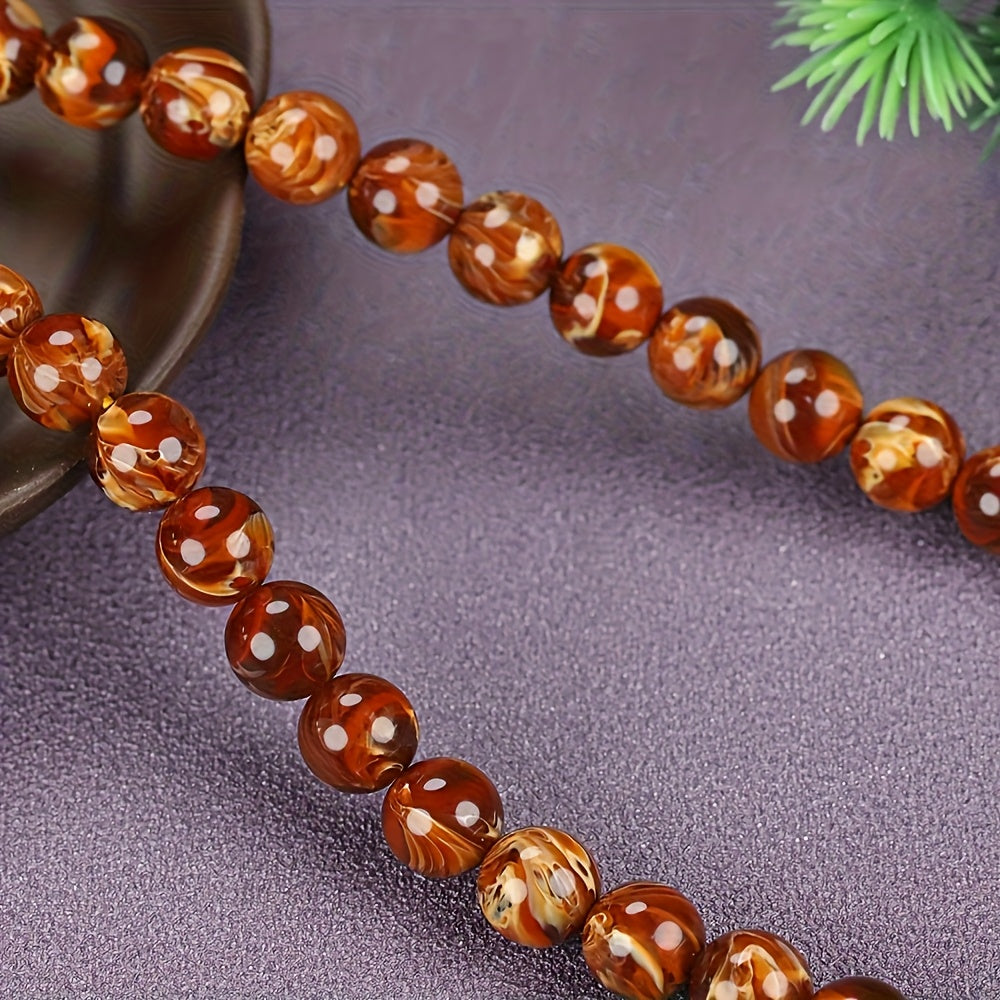 Vintage 108 Bead Prayer Necklace - Brown  Buddhist Mala for Spiritual Energy