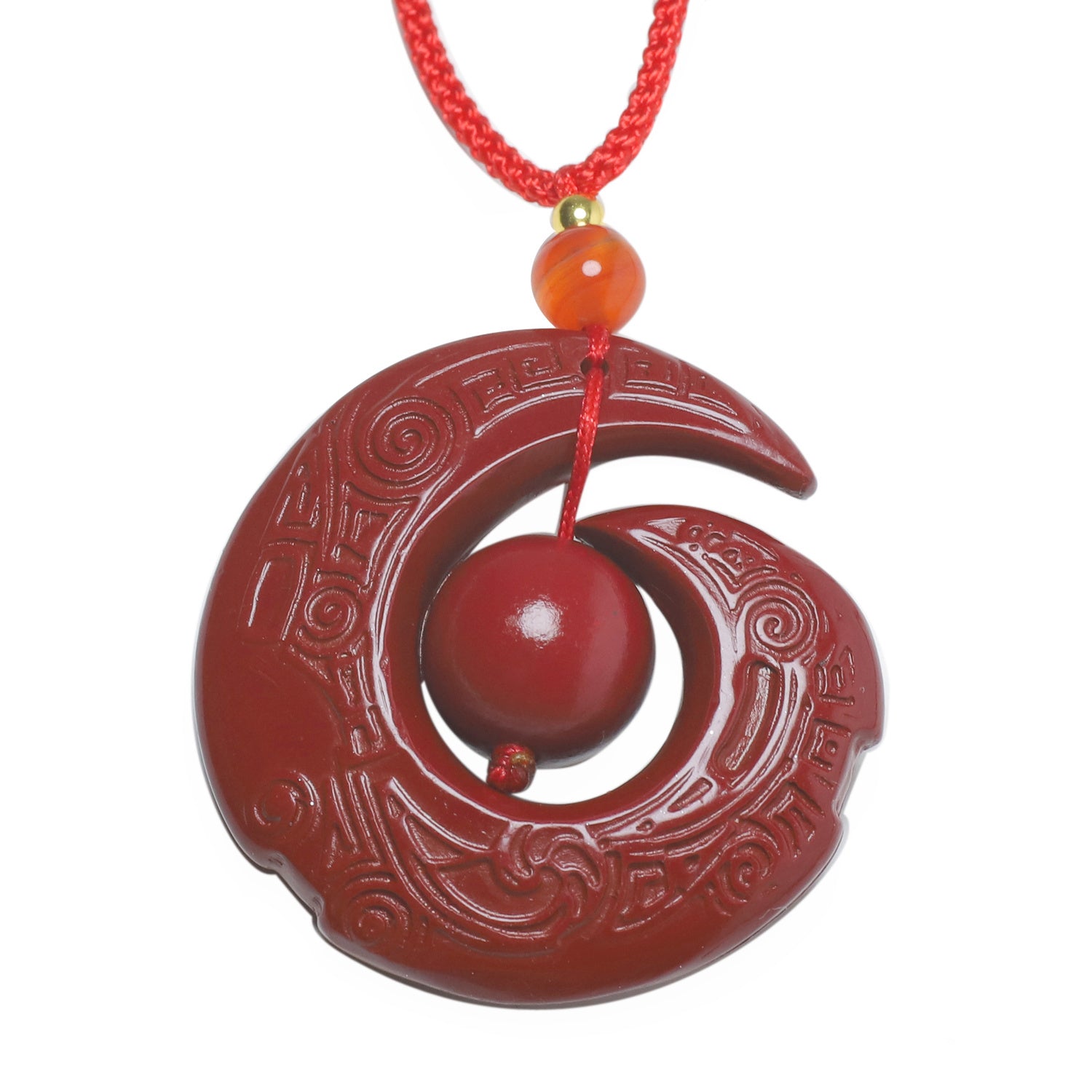 Lucky Cinnabar Pendant Necklace — Protection, Grounding & Heart Energy