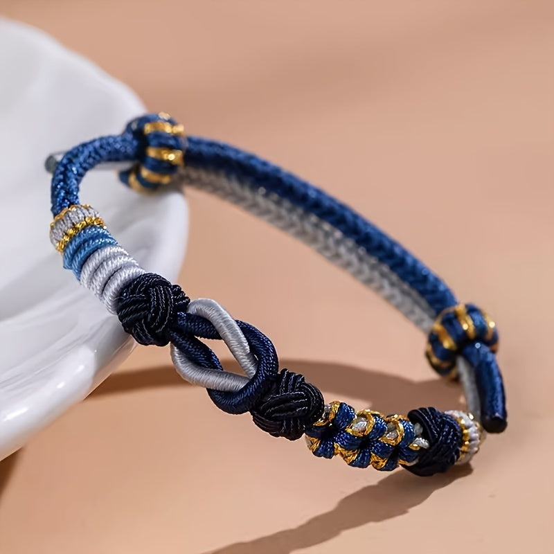 Hand-Woven Multicolor Blessing Bracelet — Energy Harmony, Protection & Prosperity Talisman, Adjustable Cotton Rope for Daily Spiritual Balance