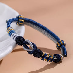 Hand-Woven Multicolor Blessing Bracelet — Energy Harmony, Protection & Prosperity Talisman, Adjustable Cotton Rope for Daily Spiritual Balance