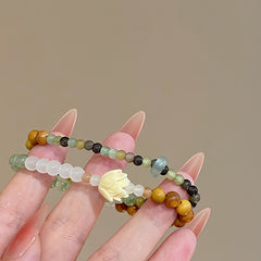 Elegant Chinese Style Lotus Bracelet for Serenity, Luck & Spiritual Beauty