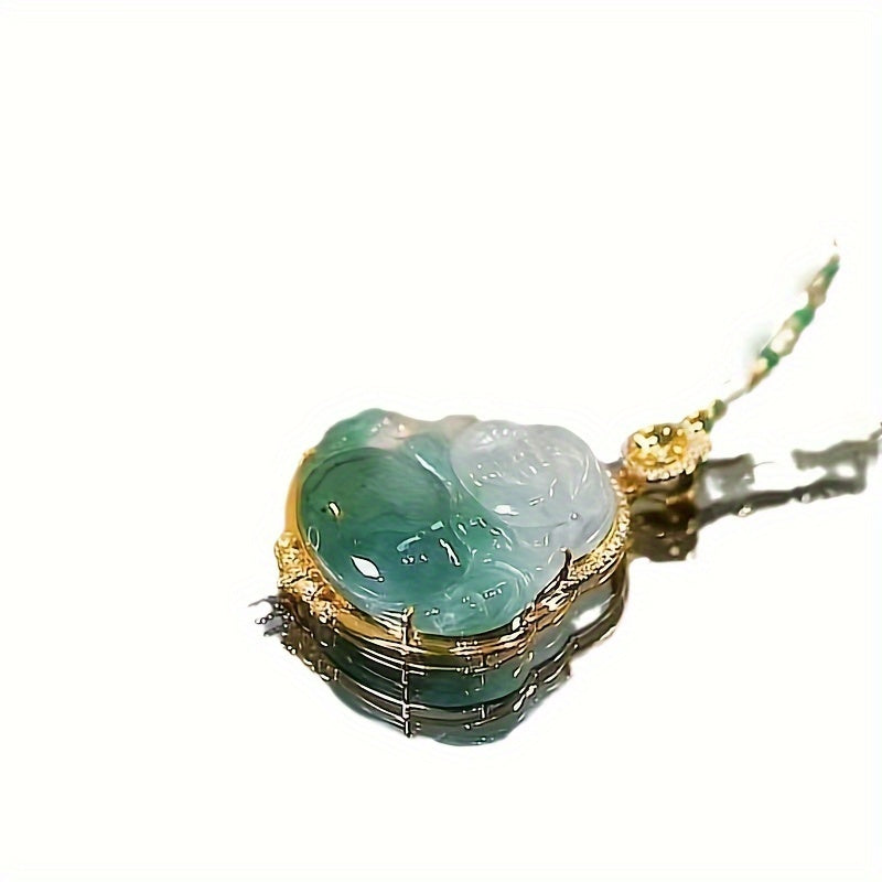Green Jade Pendant Necklace - Natural Energy for Harmony & Prosperity